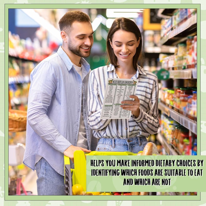 Sinload 12 Pcs Acid Reflux Food Diet Poster, Gerd Diet List, Low Acid Foods, Grocery List for Stomach Gastritis Heartburn - Image 4